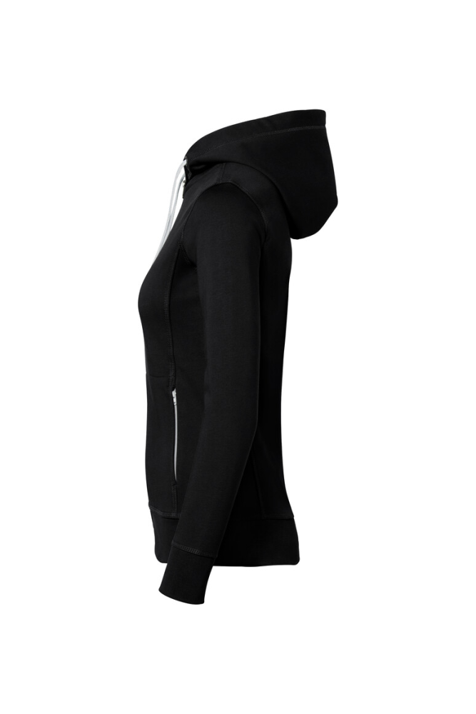 HAKRO Damen Kapuzenjacke Bonded ECO, schwarz/silber