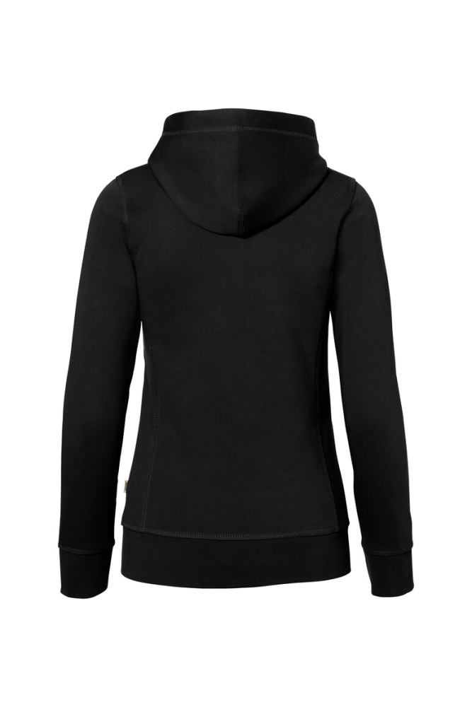 HAKRO Damen Kapuzenjacke Bonded ECO, schwarz/silber