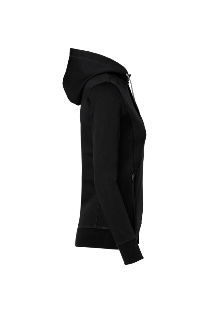 HAKRO Damen Kapuzenjacke Bonded ECO, schwarz/silber