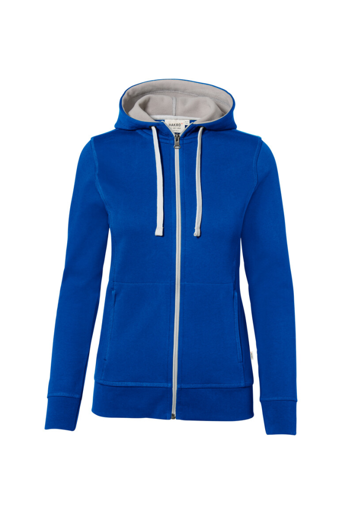 HAKRO Damen Kapuzenjacke Bonded ECO, royalblau/silber