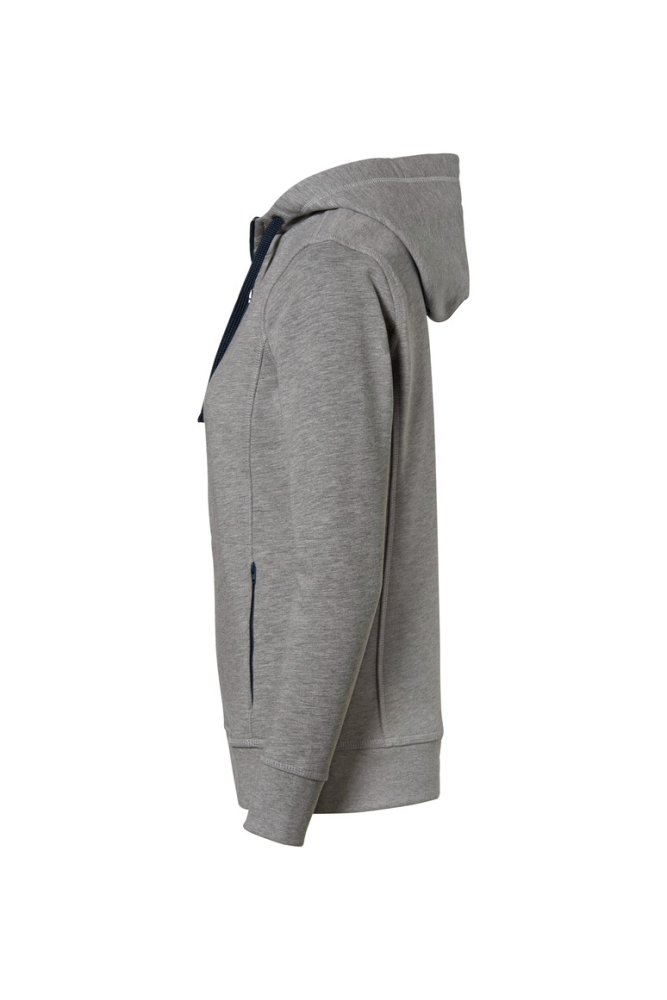 HAKRO Damen Kapuzenjacke Bonded ECO, grau meliert/tinte