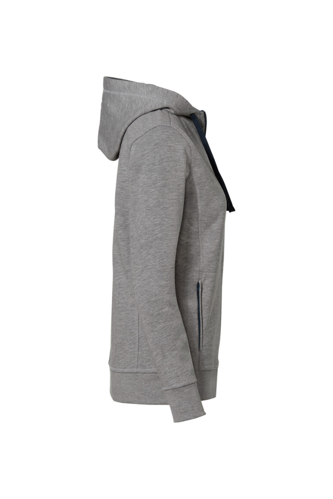 HAKRO Damen Kapuzenjacke Bonded ECO, grau meliert/tinte