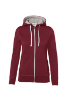 HAKRO Damen Kapuzenjacke Bonded ECO, weinrot/silber