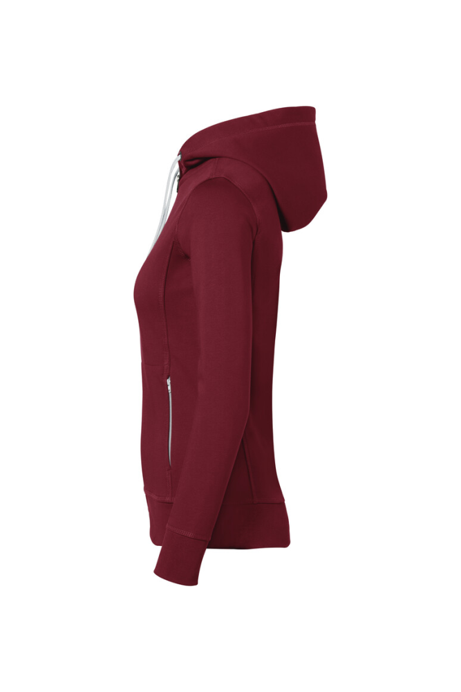 HAKRO Damen Kapuzenjacke Bonded ECO, weinrot/silber