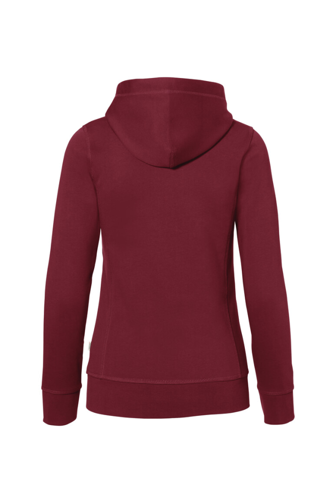 HAKRO Damen Kapuzenjacke Bonded ECO, weinrot/silber