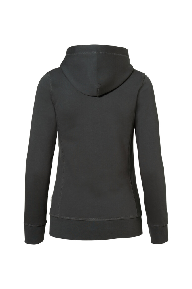 HAKRO Damen Kapuzenjacke Bonded ECO, anthrazit/silber