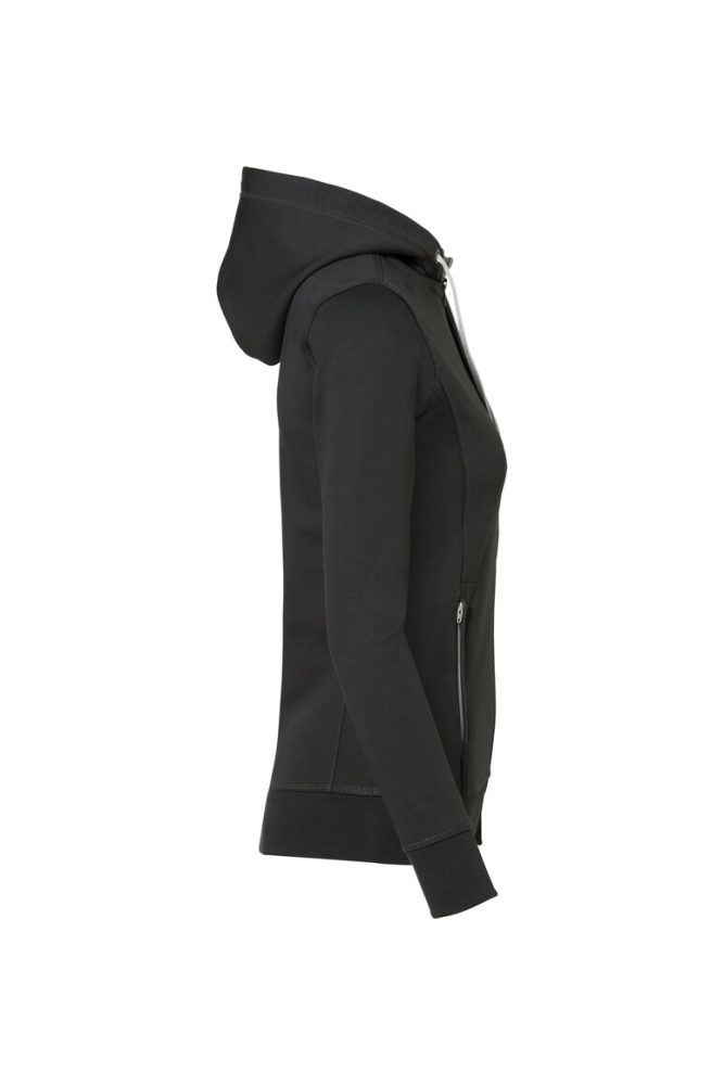 HAKRO Damen Kapuzenjacke Bonded ECO, anthrazit/silber