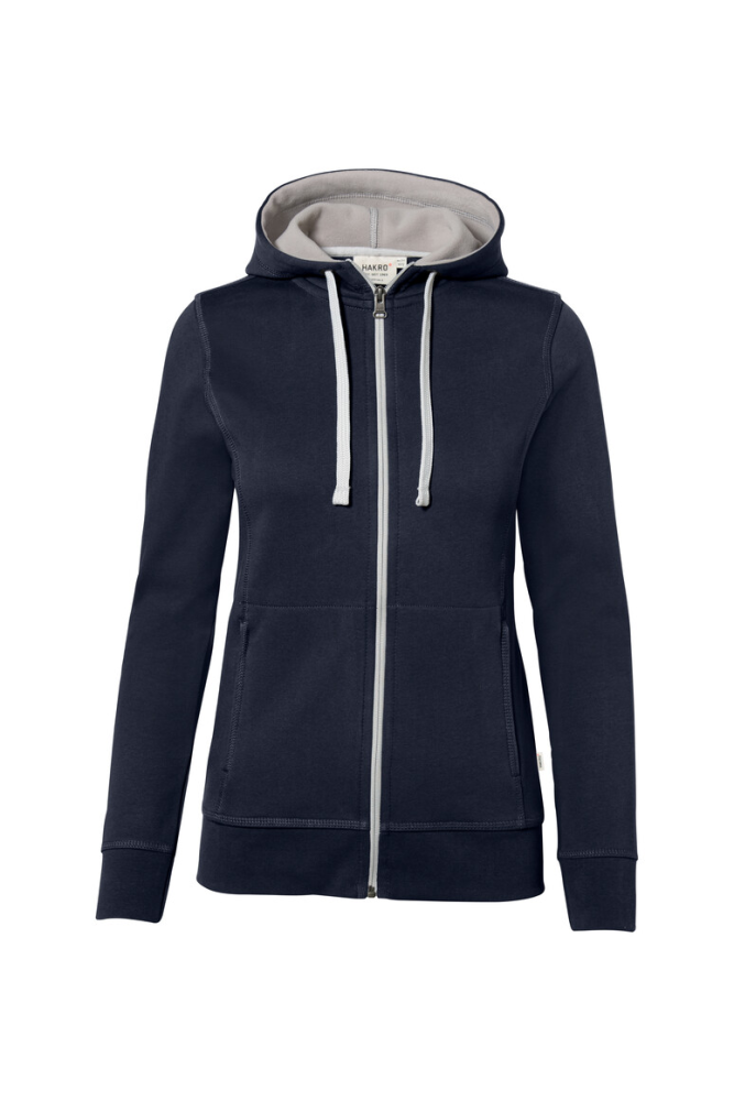 HAKRO Damen Kapuzenjacke Bonded ECO, tinte/silber
