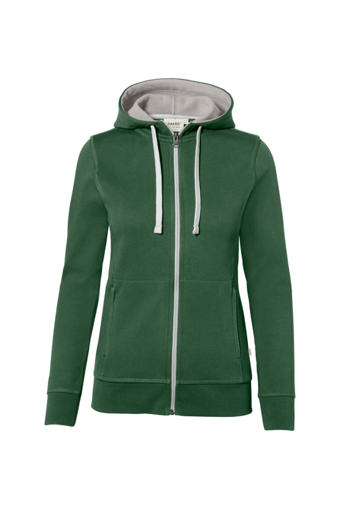 HAKRO Damen Kapuzenjacke Bonded ECO, tanne/silber