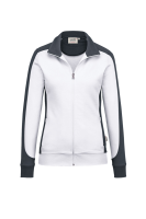 HAKRO Damen Sweatjacke Contrast MIKRALINAR®, weiss/anthrazit