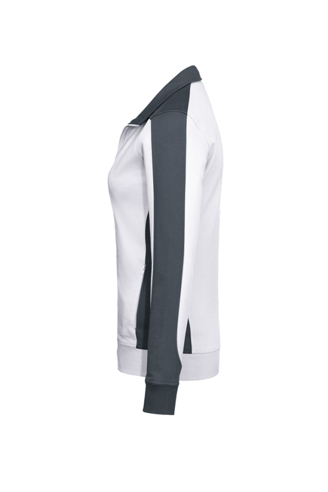 HAKRO Damen Sweatjacke Contrast MIKRALINAR®, weiss/anthrazit