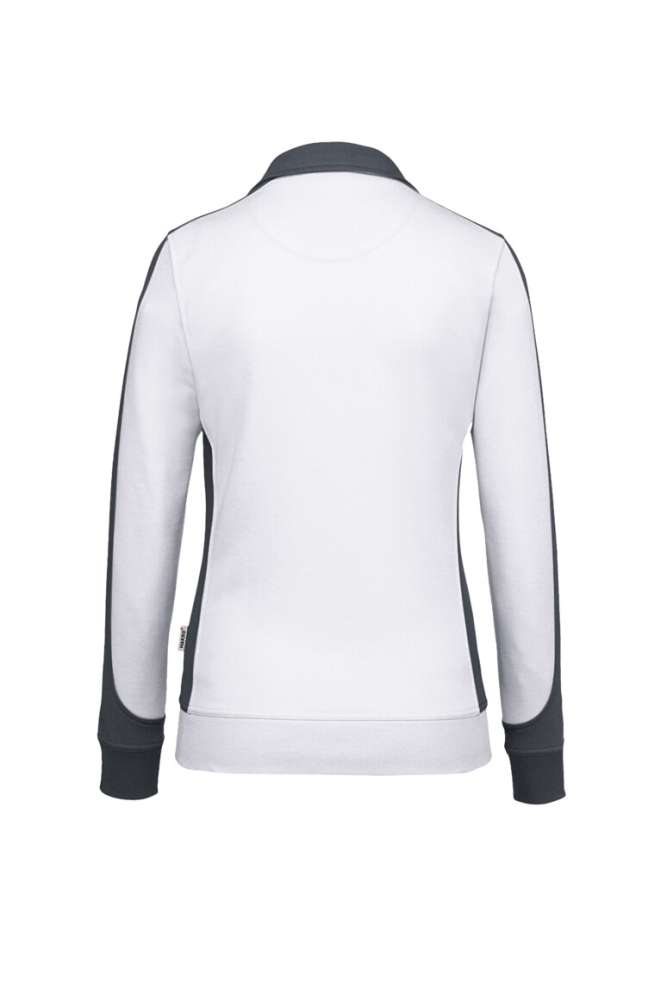 HAKRO Damen Sweatjacke Contrast MIKRALINAR®, weiss/anthrazit