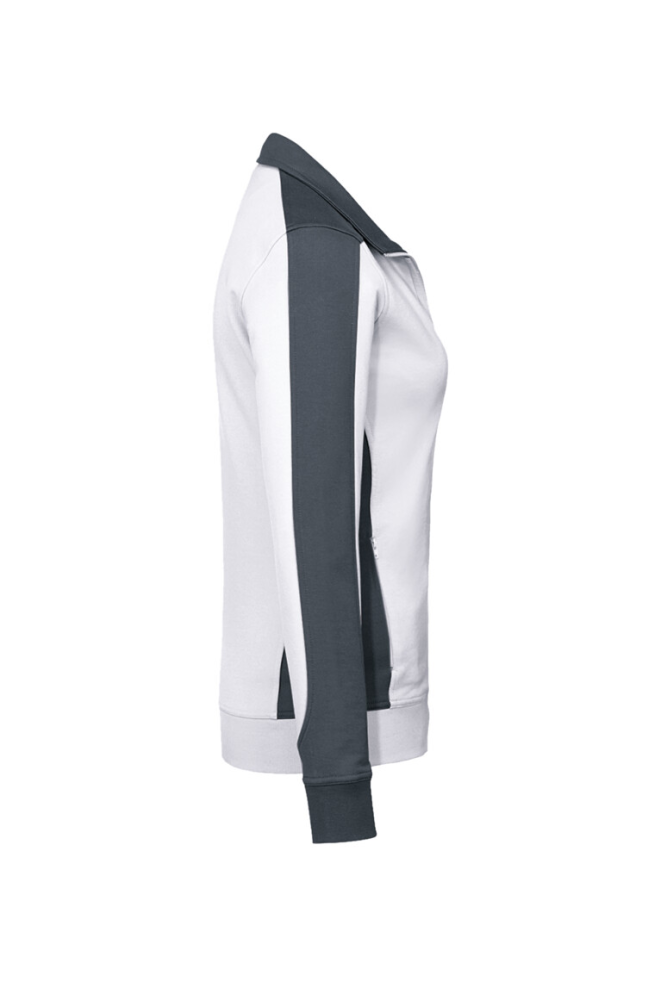 HAKRO Damen Sweatjacke Contrast MIKRALINAR®, weiss/anthrazit