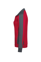 HAKRO Damen Sweatjacke Contrast MIKRALINAR®, rot/anthrazit
