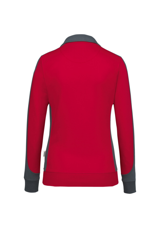 HAKRO Damen Sweatjacke Contrast MIKRALINAR®, rot/anthrazit