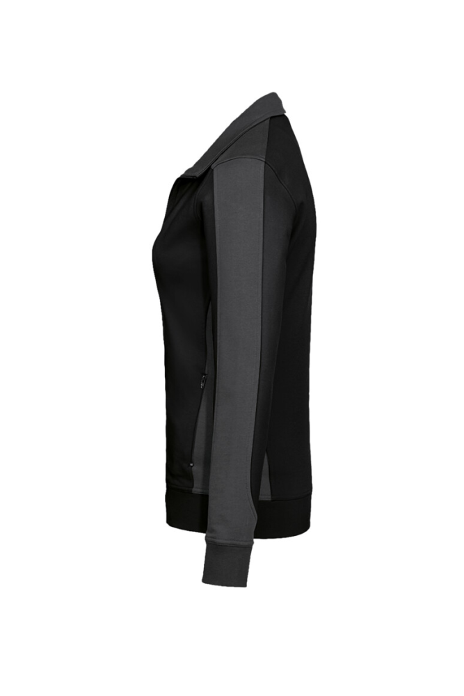 HAKRO Damen Sweatjacke Contrast MIKRALINAR®, schwarz/anthrazit