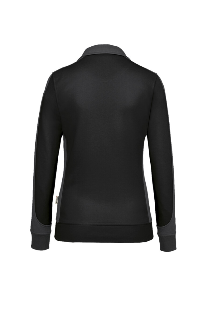 HAKRO Damen Sweatjacke Contrast MIKRALINAR®, schwarz/anthrazit