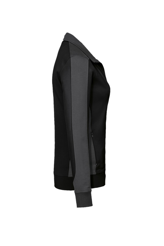 HAKRO Damen Sweatjacke Contrast MIKRALINAR®, schwarz/anthrazit