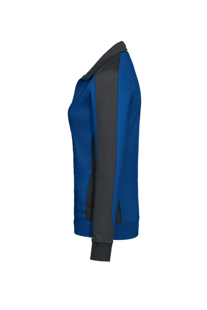 HAKRO Damen Sweatjacke Contrast MIKRALINAR®, royalblau/anthrazit