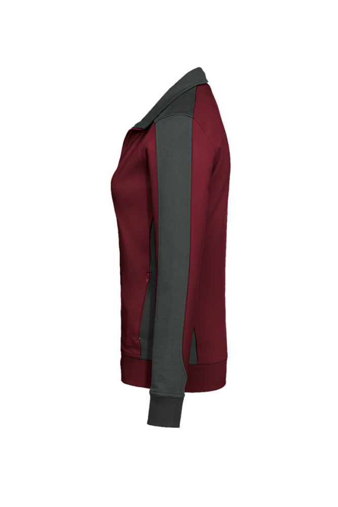 HAKRO Damen Sweatjacke Contrast MIKRALINAR®, weinrot/anthrazit
