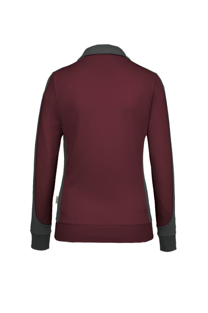 HAKRO Damen Sweatjacke Contrast MIKRALINAR®, weinrot/anthrazit