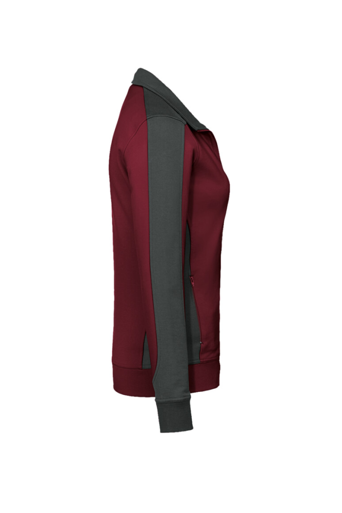 HAKRO Damen Sweatjacke Contrast MIKRALINAR®, weinrot/anthrazit