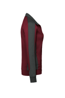HAKRO Damen Sweatjacke Contrast MIKRALINAR®, weinrot/anthrazit