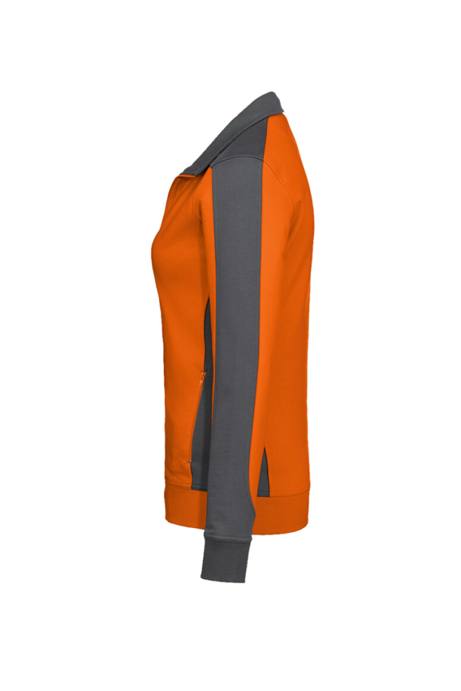 HAKRO Damen Sweatjacke Contrast MIKRALINAR®, orange/anthrazit
