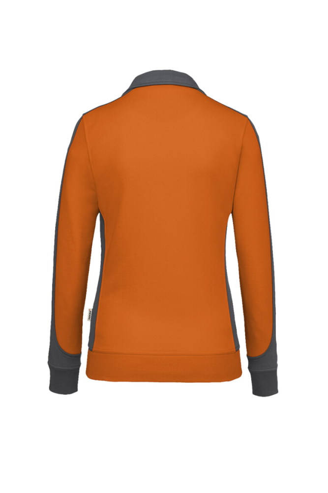 HAKRO Damen Sweatjacke Contrast MIKRALINAR®, orange/anthrazit
