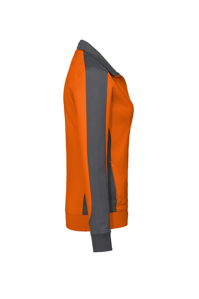 HAKRO Damen Sweatjacke Contrast MIKRALINAR®, orange/anthrazit