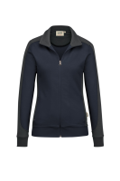 HAKRO Damen Sweatjacke Contrast MIKRALINAR®, tinte/anthrazit