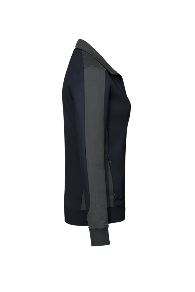 HAKRO Damen Sweatjacke Contrast MIKRALINAR®, tinte/anthrazit