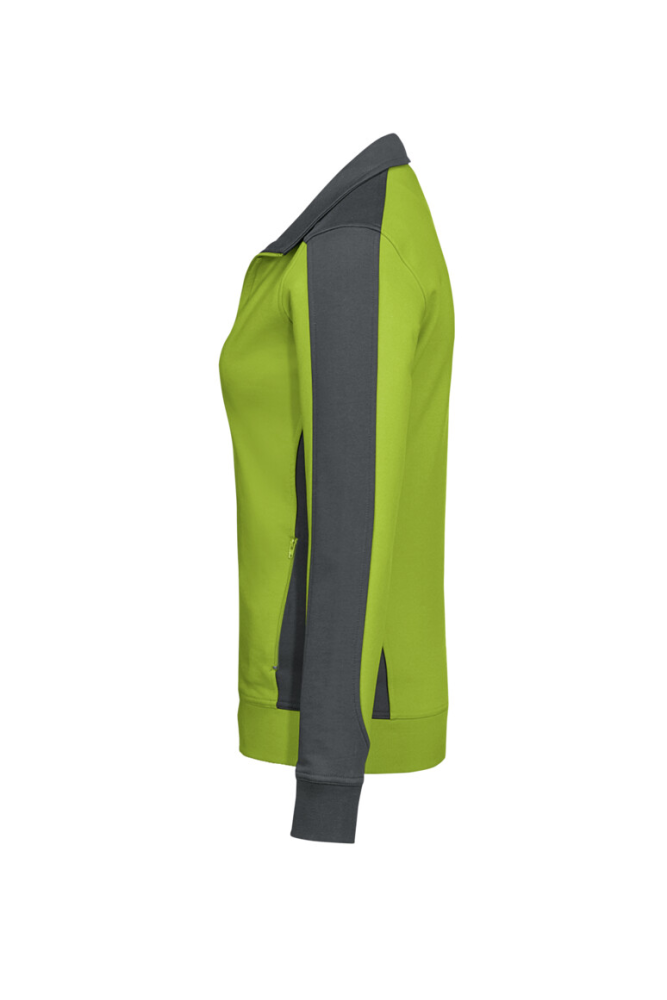 HAKRO Damen Sweatjacke Contrast MIKRALINAR®, kiwi/anthrazit