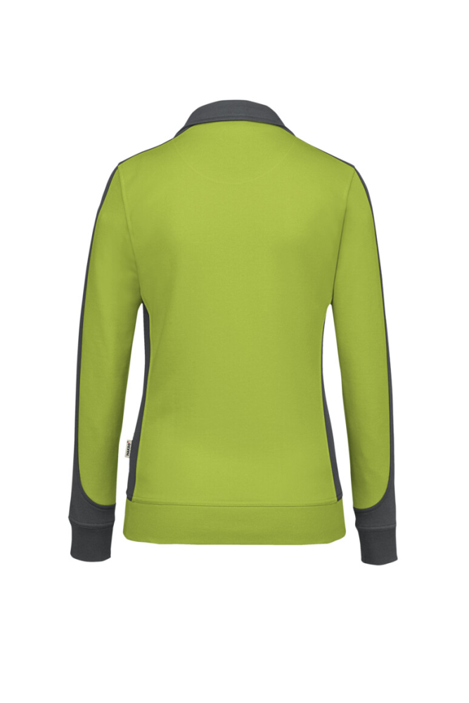 HAKRO Damen Sweatjacke Contrast MIKRALINAR®, kiwi/anthrazit
