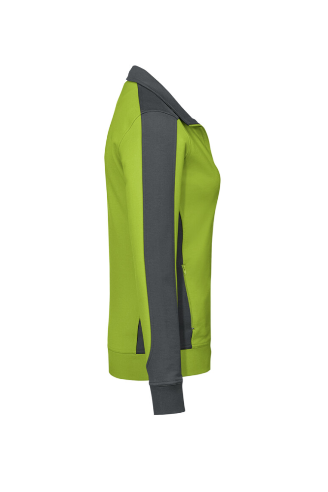 HAKRO Damen Sweatjacke Contrast MIKRALINAR®, kiwi/anthrazit