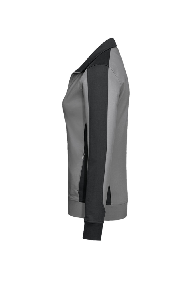 HAKRO Damen Sweatjacke Contrast MIKRALINAR®, titan/anthrazit