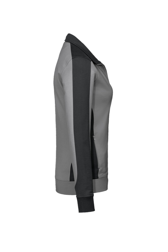 HAKRO Damen Sweatjacke Contrast MIKRALINAR®, titan/anthrazit