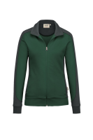 HAKRO Damen Sweatjacke Contrast MIKRALINAR®, tanne/anthrazit
