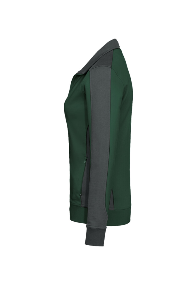 HAKRO Damen Sweatjacke Contrast MIKRALINAR®, tanne/anthrazit