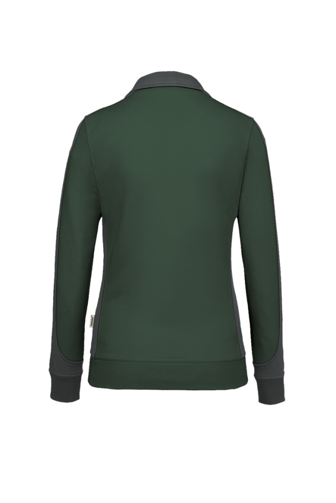 HAKRO Damen Sweatjacke Contrast MIKRALINAR®, tanne/anthrazit