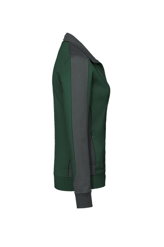 HAKRO Damen Sweatjacke Contrast MIKRALINAR®, tanne/anthrazit