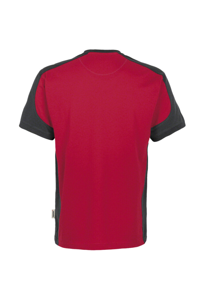 HAKRO T-Shirt Contrast MIKRALINAR®, rot/anthrazit