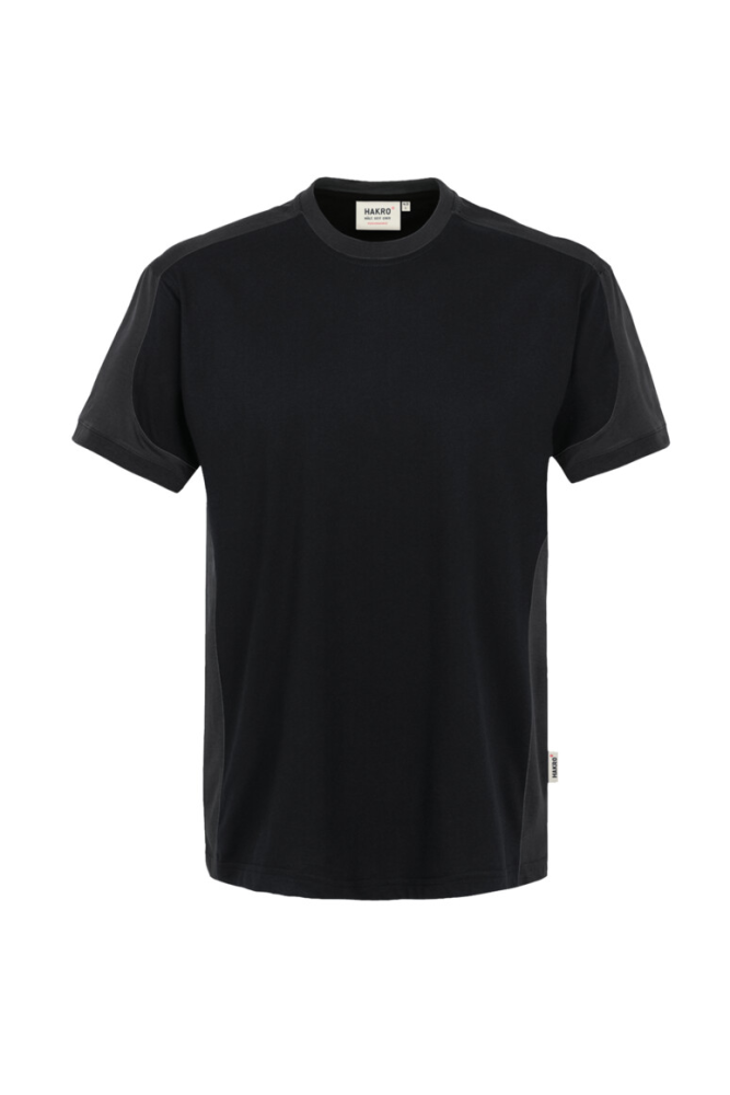 HAKRO T-Shirt Contrast MIKRALINAR®, schwarz/anthrazit