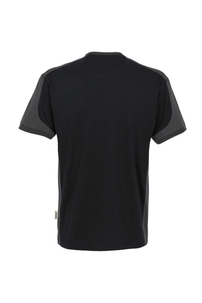HAKRO T-Shirt Contrast MIKRALINAR®, schwarz/anthrazit