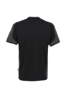 HAKRO T-Shirt Contrast MIKRALINAR®, schwarz/anthrazit