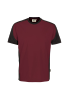 HAKRO T-Shirt Contrast MIKRALINAR®, weinrot/anthrazit