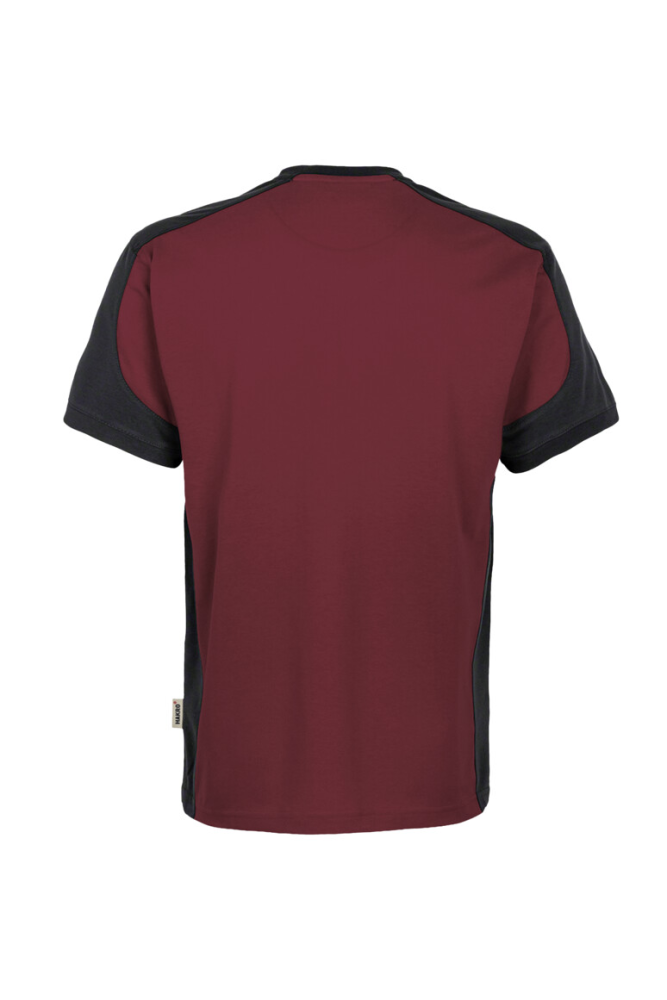 HAKRO T-Shirt Contrast MIKRALINAR®, weinrot/anthrazit