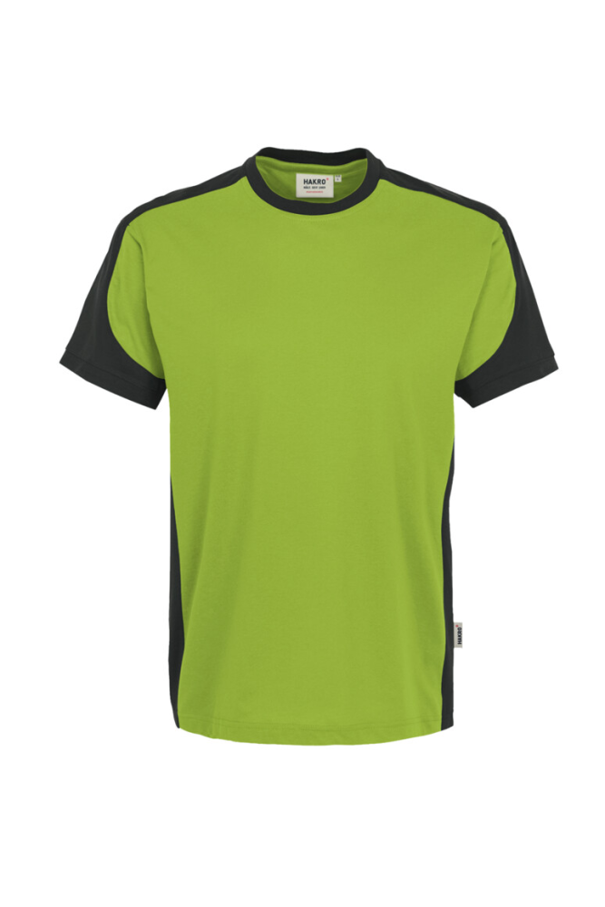 HAKRO T-Shirt Contrast MIKRALINAR®, kiwi/anthrazit