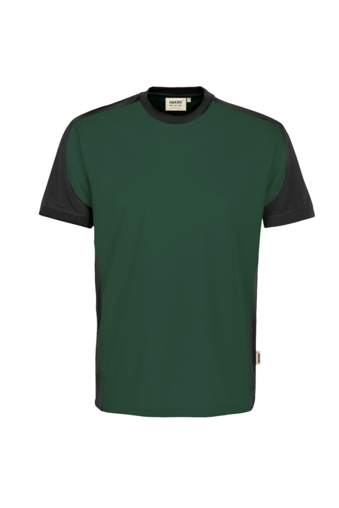 HAKRO T-Shirt Contrast MIKRALINAR®, tanne/anthrazit