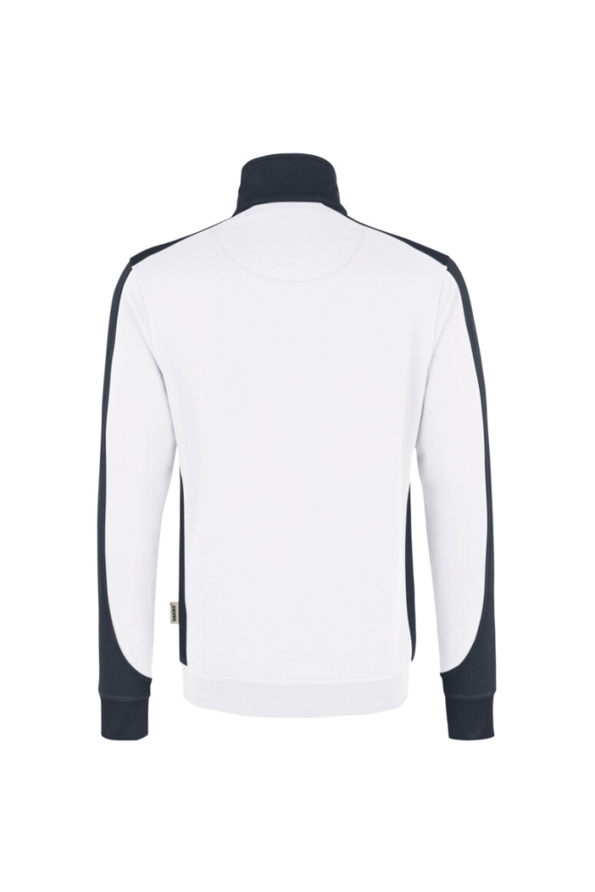 HAKRO Zip-Sweatshirt Contrast MIKRALINAR®, weiss/anthrazit